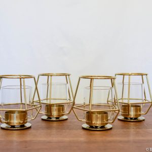 theelichthouders hexagon goud - 10 stuks