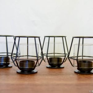 theelichthouders hexagon zwart - 10 stuks