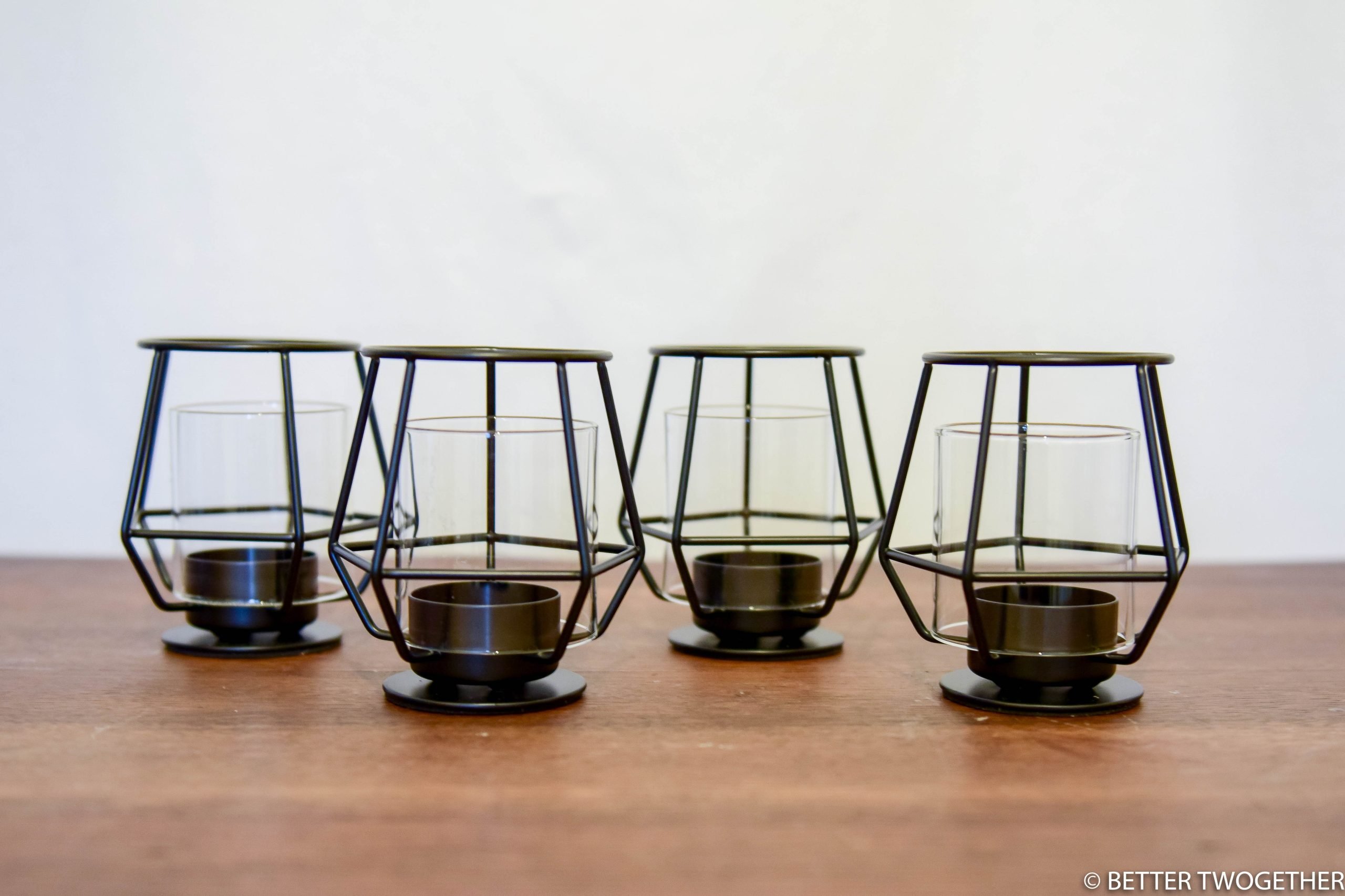 theelichthouders hexagon zwart - 10 stuks
