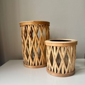 Rotan windlichten - 15 stuks